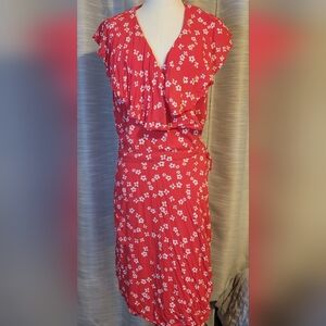 Draper James Red Floral Midi Dress